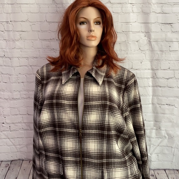 Lauren by RL Brown/Cream Zip Jacket NWT 22W - Picture 6 of 11